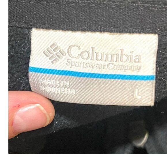 Columbia Men's Size L Fleece Lined Jacket Black Polyester Zip Pockets Outdoors - Picture 6 of 6